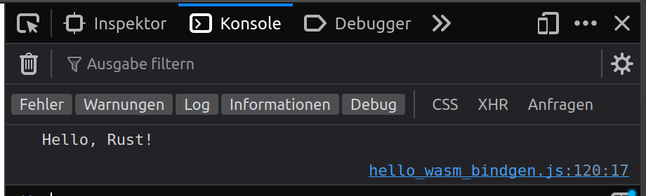 Console Log Output