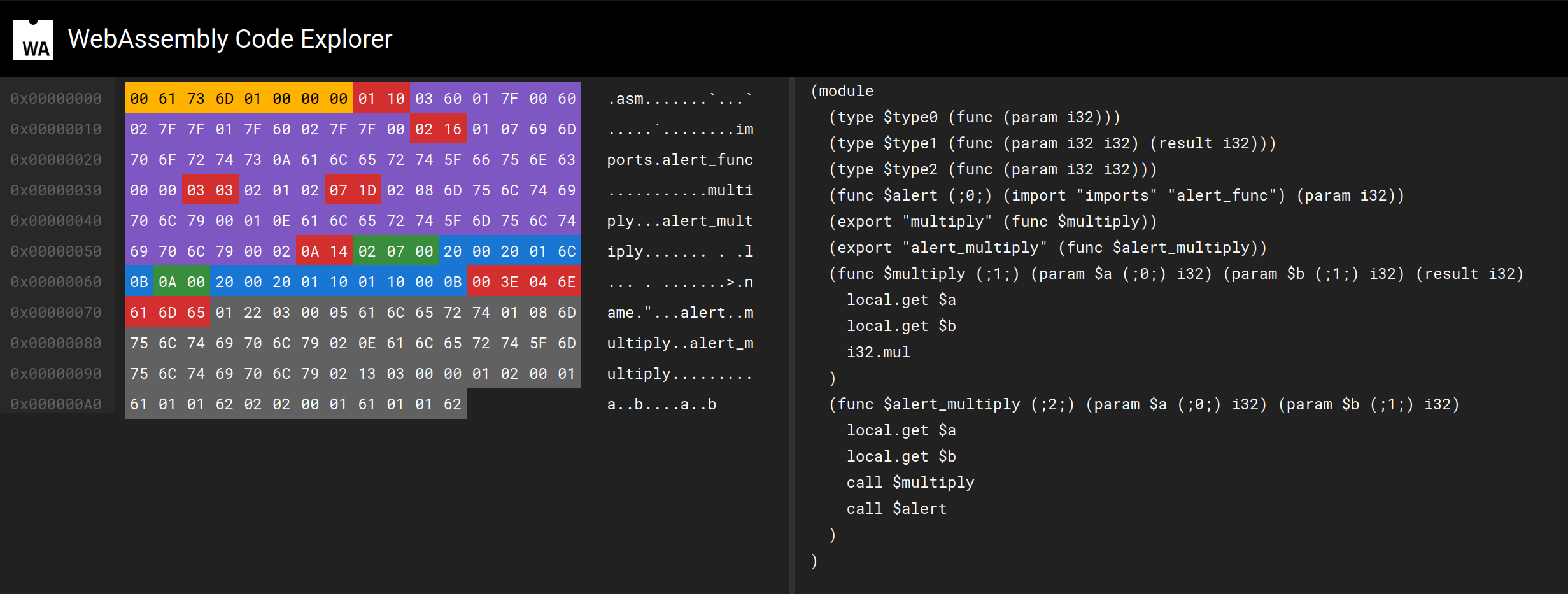 WebAssembly Code Explorer