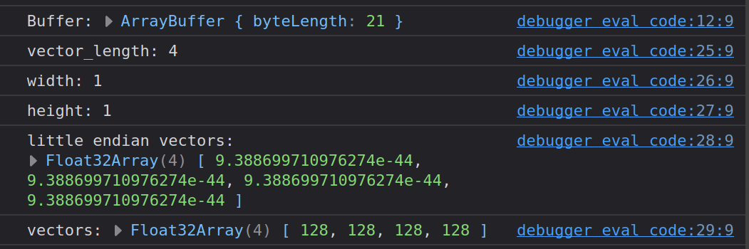 Console log von DataView