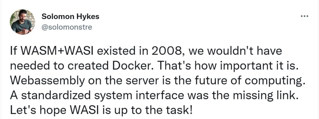 Solomon Hykes Twitter Post about WASM